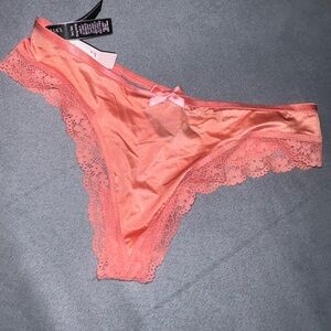 Victoria's Secret Pink Lace Trim Thong Panties